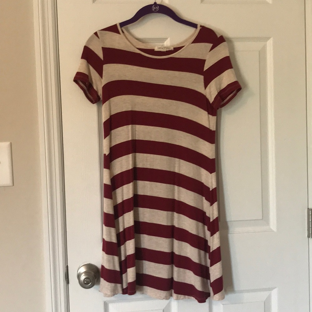 Living Doll Red Striped T-Shirt Dress